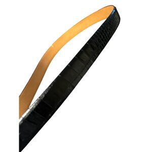 Martin Dingman Mens Alligator Grain Calf Leather Belt Handcrafted In Italy Size